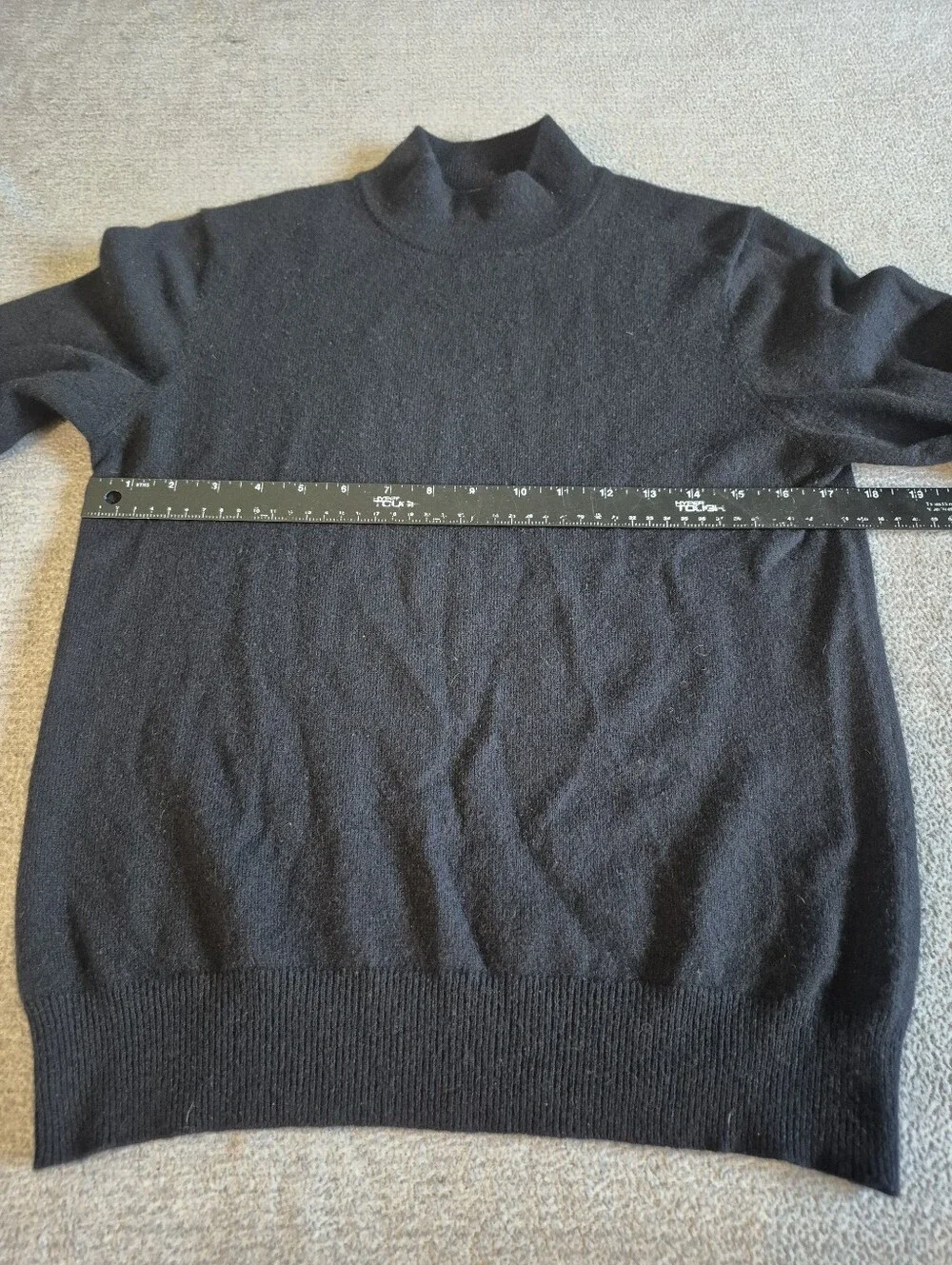 Charter Club Womens 2 Ply Cashmere Black High Neck Long Sleeve Med Layer Classic